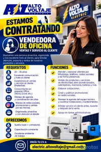 vendedora de servicio presencial 