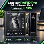 plantas e inversores - EcoFlow Rapid Pro 3-in-1 Power Bank 10000mAh & 67W Foldable AC Plug 45W