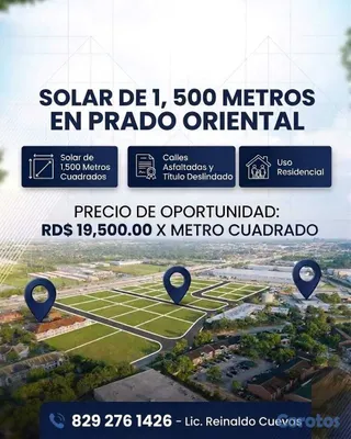 solares y terrenos - Solar en venta de 1,520 metros, Prado Oriental, Au 3