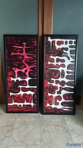 cuadros blanco, negro y rojo