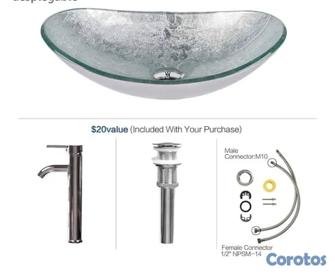 decoración y accesorios - Lavamano en vidrio templado con su llave  3