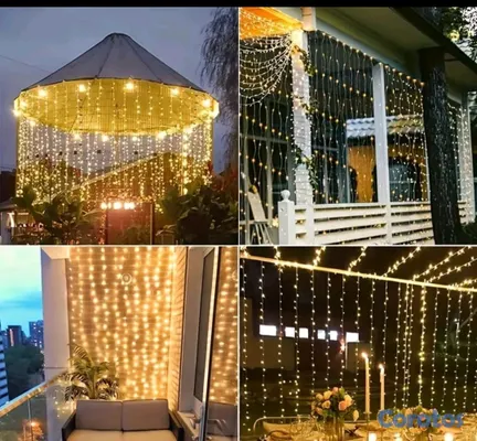 decoración y accesorios - Cortinas de Luces Navideña  3 Metros de Largo Multicolor, Amarillo Cálido y Blan 2