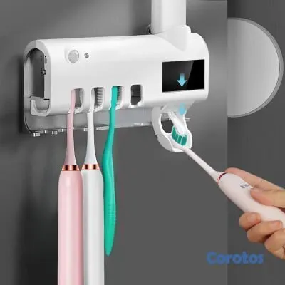 salud y belleza - Dispensador de Pasta y Cepillos con Tecnología UV 2