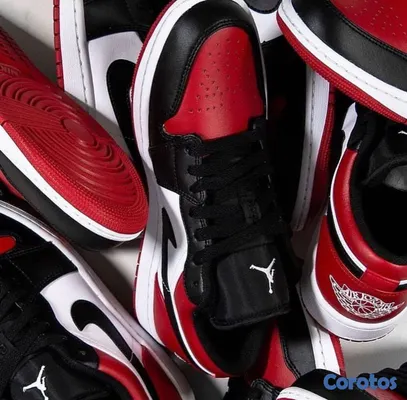 zapatos para hombre - Tenis Teni Nike Air Jordan Retro 1 Low Bred Toe Original Originales Sneaker 👺 3