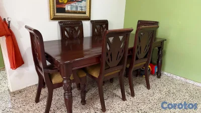 comedor 6 sillas en caoba 