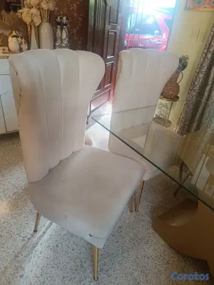 muebles y colchones - vendo juego de comedor de seis sillas con tope de cristal. 7