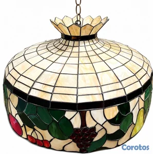 Lámpara vitral con diseño frutal