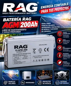 Baterías Rag 200amp de gelatina.