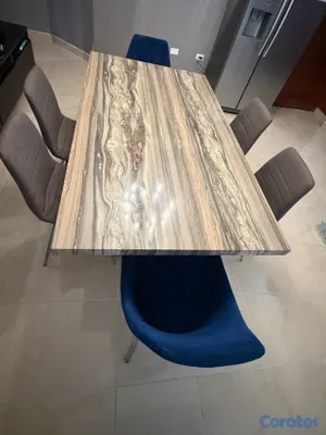 muebles y colchones - juego de comedor de 6 sillas  3