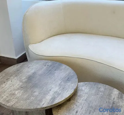 muebles y colchones - sofá curvo 2 plazas  2