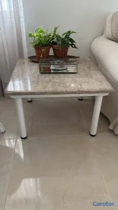 mesa cuadrada de centro o lateral con tope de marm