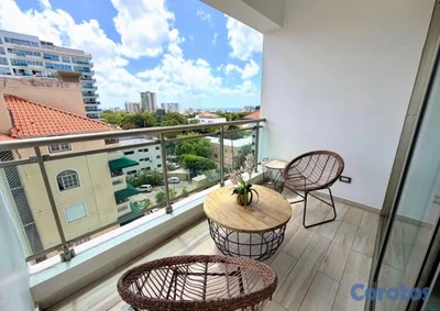 Se alquila, Apartamento 1Hab Amueblado Fino c/Area
