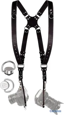 accesorios para electronica - Coiro arnés para 2 camaras de Leather 2