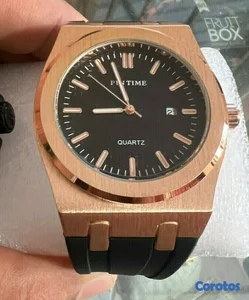 Reloj Pin Time rosé Gold fechero pulsera silicona moc cuarzo fechero 