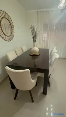 muebles y colchones - set comedor de 8 sillas, incluye tope de cristal y protector de sillas.  3