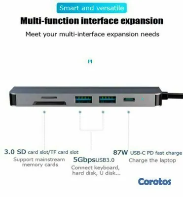 accesorios para electronica - CONVERTIDOR USB 3.0 TIPO C 6 EN 1 3