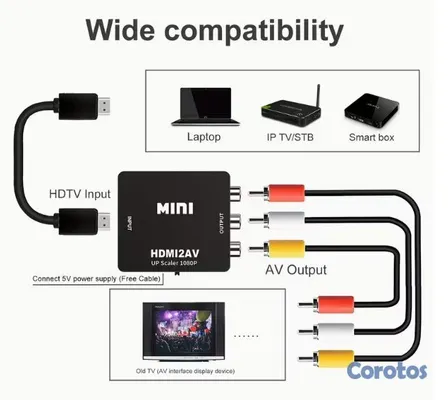 otros electronicos - Adaptador Convertidor de HDMI to AV RCA PAL/NTSC   2