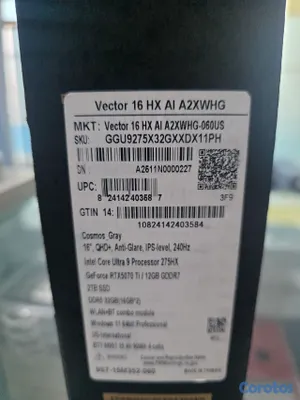 computadoras y laptops - MSI Vector 16 HX intel core ultra 9 2TB 32gb Ram RTX5070Ti Nueva sellada 2