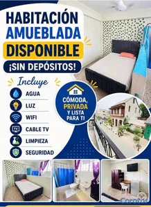habitacion amueblada en el centro de la ciudad santiago sin depositos