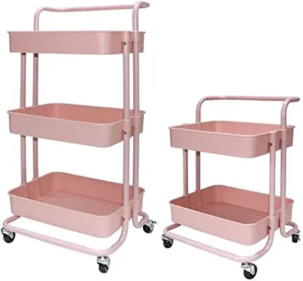 decoración y accesorios - Carrito con ruedas de 3 bandejas ideal cocina maquilladoras carro  organizador 3