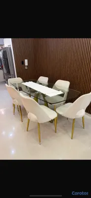muebles y colchones - comedor de 6 sillas en cristal.  3
