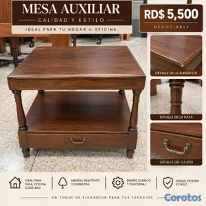 MESA AUXILIAR DE MADERA – (USADA) NEGOCIABLE