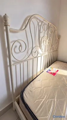muebles y colchones - Cama FULL Blanca IKEA con colchón 2