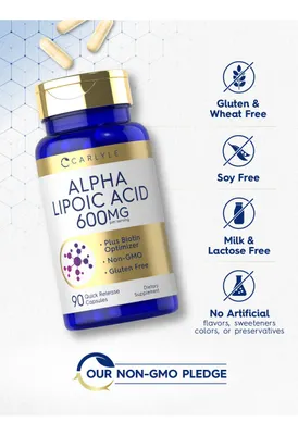 Salud y Equipamiento Médico - Acido Alfa Lipoico 600 Mg 90 Cap Carlyle 4