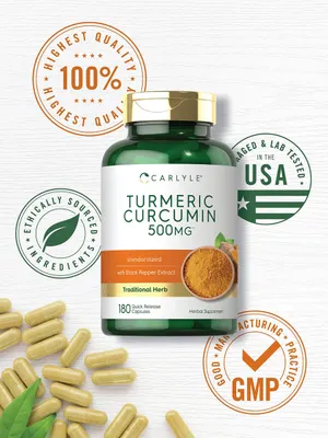 Salud y Equipamiento Médico - Carlyle Curcuma Curcumina Con Bioperine | 500 Mg | 180 Capsulas 5