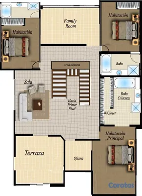 apartamentos - Casa de dos niveles  4 habitaciones 4 1/2 baños fr 11