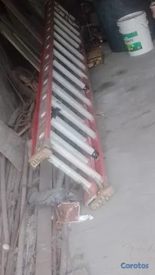 herramientas, jardines y exterior - escalera de extensión de fibra de vidrio, 28 pies para electricidad  2