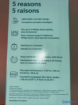 cuidado y nutricion - Esterilizador de microondas Philips Avent, 4 biberones. 3