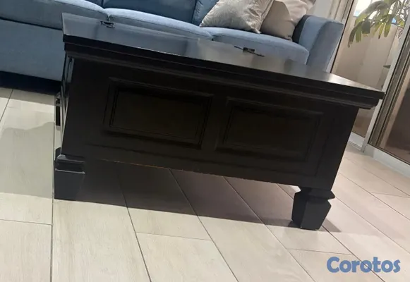 muebles y colchones - Mesa de centro de madera color negro 3
