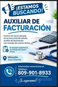 Auxiliar de facturación con experiencia en cuentas
