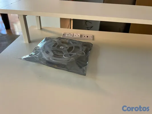 decoración y accesorios - Escritorio para computadora con 6 cajones con toma corriente y luces led 5