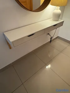 Repisa flotante IKEA EKBY ALEX blanca con 2 cajone
