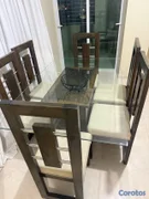 muebles y colchones - Comedor de 6 sillas en madera y cristal