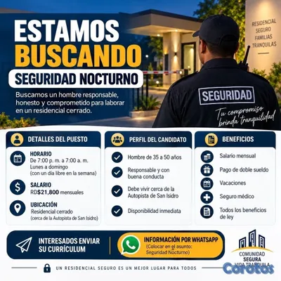 empleos disponibles - Tengo varias posiciones, Piscinero, seguridad diurno y nocturno  5