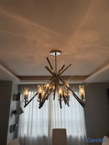 Lampara de techo metal cilindros cristal Charo