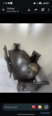 muebles y colchones - Juego de comedor en Caoba 4
