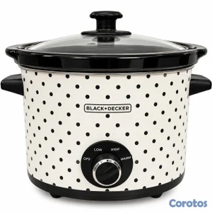 Olla de cocción lenta BLACK+DECKER blanca con luna