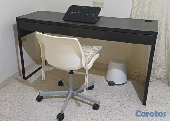 muebles y colchones - Combo Escritorio Micke Ikea + Silla Snille IKEA  + Base Enfriadora + Zafacón. 13