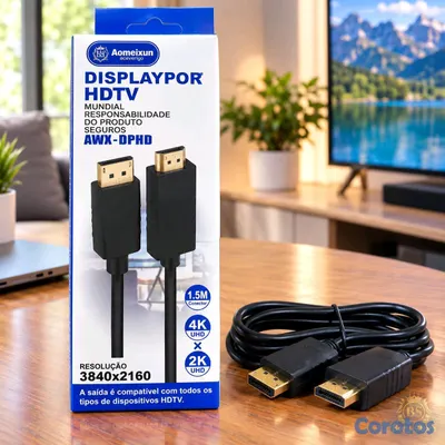 computadoras y laptops - Cable DisplayPort a HDMI de 1.5 M. para conectar PC, Consolas, TV, Monitores ETC 3