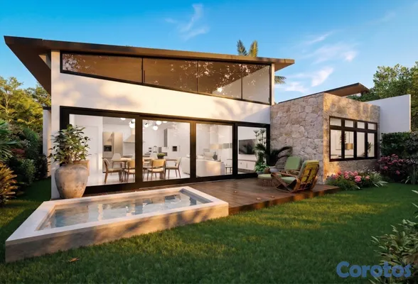 casas vacacionales y villas - Venta de villa en punta cana de 2 habitaciones en  3