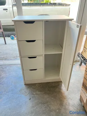decoración y accesorios - Gabinete de almacenamiento de piso para baño  4
