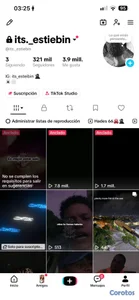 Cuenta de TikTok con 321,058 seguidores 