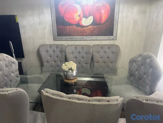 muebles y colchones - Juego De Comer Mesa De Vidrio Y 8 Silla.por Motivó De Viaje 8