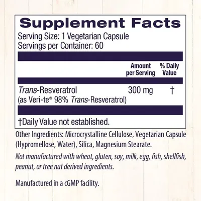 Salud y Equipamiento Médico - Resveratrol 60 Cap 300 Mg - Unidad - Unidad A $3315 2