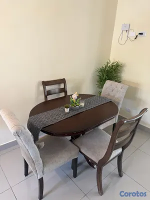 decoración y accesorios - comedor de caoba de 4 sillas incluye todo lo que ves en la mesa y la planta.  5