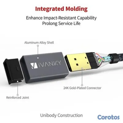 accesorios para electronica - CABLE DISPLAYPORT A HDMI 6.6 PIES  3